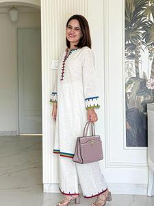 Boucle de travail été coton A-ligne travail Kurti pantalon ensemble Long Co ord ensemble inde fabricant en gros kurtis pour les femmes en inde - Product Image 3