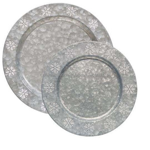 Assiette de Chargeur en Métal de Forme Ronde de Haute Qualité, Designer Élégant, Vente en Gros d'Assiette de Chargeur Galvanisée pour Dîner - Product Image 3