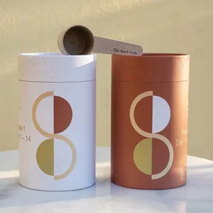 可生物降解的圆桶纸板食品级牛皮纸包装盒纸管罐，用于散茶咖啡豆