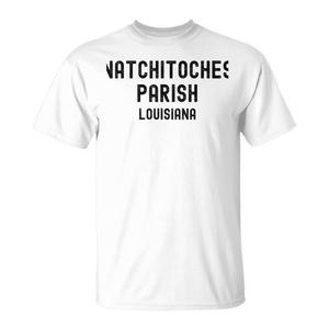 T-shirt Natchitoches Parish Louisiana pour adulte, unisexe, en coton blanc, 100% coton - Product Image 1