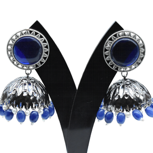 ต่างหูหินสีดำขัดโบราณต่างหู jhumka เครื่องประดับแฟชั่นต่างหูทองเหลืองสำหรับผู้หญิงและเด็กผู้หญิง - Product Image 1