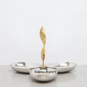 ชุด2ชามสแตนเลสกระจกขัดด้วยโลหะสีทองดีไซน์ดอกไม้ของขวัญงานแต่งงานชามดอกไม้หรูหรา - Product Image 5