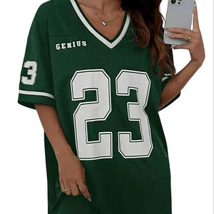 เสื้อเจอร์ซีย์ฟุตบอลคอวีขนาดใหญ่พิเศษใส่สบายมีสไตล์ยูนิเซ็กส์ใส่ Y2k - Product Image 1