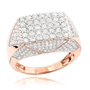 S925 Sterling <b>Silver</b> Round Cut Moissanite Diamond Studded Iced Out Hip Hop Style Square Design <b>Ring</b> for <b>Men</b> - Product Image 2