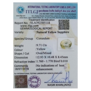 พลอยแซฟไฟร์สีเหลืองธรรมชาติ 9.70 กะรัต รูปทรงหลากหลาย (มรกต วงรี มาร์คีส์) - Product Image 4