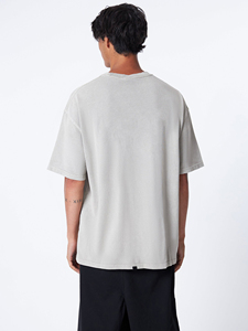 T-shirt pour homme à col rond de haute qualité, en tissu tricoté uni avec motif de lettres, logo personnalisé, séchage rapide - Product Image 6