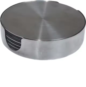 Stainless Steel Classic Eco-Friendly <b>Set</b> of <b>6</b> Coasters for Kitchen Tea Coffee Dining Table Top Decor by Decor Impex - Product Image 2