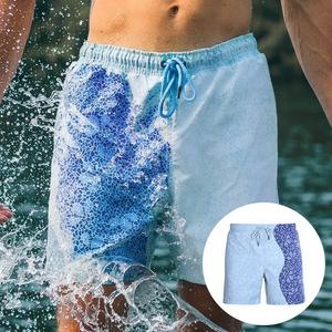 Pantalones cortos de algodón transpirables con cintura elástica y cordones sublimados para hombre - Product Image 3