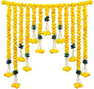 Arigold bandhanwar-guirnalda de flores artificiales toran de colores amarillos, decoración de puerta para Diwali haldi y decoración de boda - Product Image 4