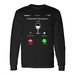 T-shirt à manches longues Cabernet Sauvignon, design de costume pour les amateurs de vin - Product Image 2