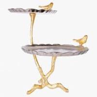 Support de gâteau moderne de haute qualité avec dessus en métal et en verre outil de gâteau de mariage à la mode dans l'emballage de boîte de Style Ins