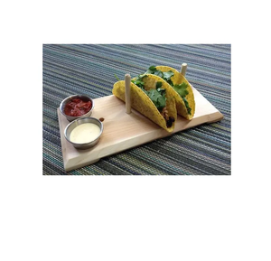 Kit de serveur écologique Mini porte-tacos pasteur en bois avec cuillère unique et pinces disponibles de bonne qualité - Product Image 6