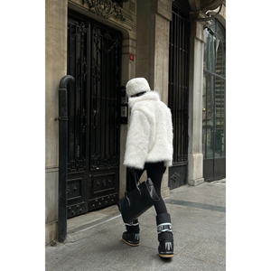 Abrigos Cortos de Piel Sintética Blanca para Mujer - Product Image 1