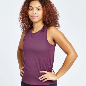 Camiseta sin Mangas Informal para Mujer, Color Morado, de Poliéster/Algodón, de Secado Rápido - Product Image 3