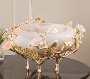 Luxury Metal Horse Decorative <b>Snack</b> <b>Bowl</b> Triple Compartment Dry Fruit & Nut Serving Tray Antique Table Centrepiece - Product Image 4