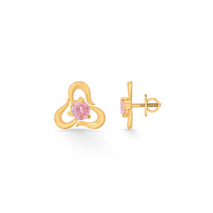 Pendientes de Oro de 14k con Diseño de Pétalos y Zirconia o Moissanita - Joyería Geométrica Moderna para Compromiso - Product Image 5