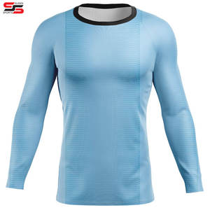 Offre Spéciale hommes Durable professionnel à manches courtes Rash Guard personnalisé imprimé Compression chemises Sublimation Technique MMA tissu - Product Image 3
