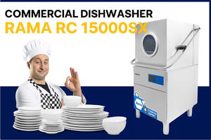 Lave-vaisselle commercial à hotte Rama RC-15000SX, machine à laver la vaisselle industrielle de 9,8 kW, acier inoxydable 304 - Product Image 5