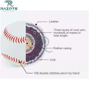 Pelota de Béisbol Oficial de Liga/Entrenamiento de Cuero Hecha a Mano, Ligera, de 9 Pulgadas y 5 oz, para Práctica - Product Image 3