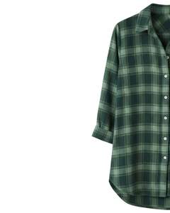 Camisa de Franela a Cuadros Verde para Mujer, Manga Larga, con Botones, Informal, de Algodón Suave, para Otoño e Invierno, Estilo Diario, ¡Compra Ahora! - Product Image 3