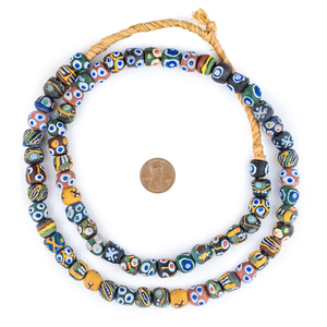 Cuentas de vidrio en polvo Krobo mixtas de Ghana, cuentas redondas sueltas de 8mm, 4mm y 10mm en colores negro, azul, rojo y verde para la fabricación de joyas - Product Image 3