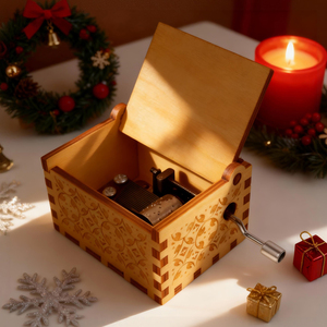 Boîte à <span class=keywords><strong>musique</strong></span> en bois à manivelle personnalisée avec impression à la demande, impression UV, écologique, livraison rapide, votre logo et votre design <span class=keywords><strong>photo</strong></span> - Product Image 5