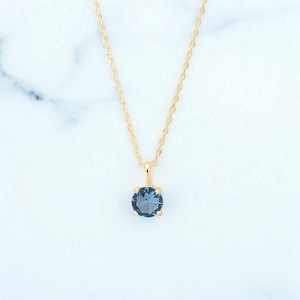 Wholesale CZ Gemstone Anti-Tarnish Necklace Faceted Claw Setting Aquamarine Gold Rhodium Plated Main Stone for Gift Occasions - Product Image 1