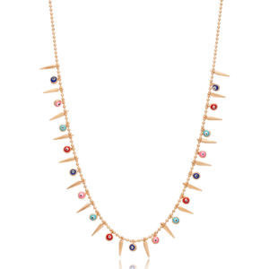 Spike and Mix Couleur Émail Forme D'oeil Rond Conception Shaker Collier En Gros À La Main Turc 925 Bijoux En Argent Sterling - Product Image 6