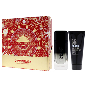 Carolina Herrera 212 VIP nero per gli uomini 2 Pc 3.4oz EDP Spray e 3.4oz bagno e Gel doccia Set regalo - Product Image 2