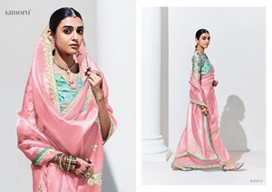 <b>Designer</b> Women's High Quality Silk Saree Soft Glass Tissue Embroidered Border Modern Traditional Style Party Wear Indian 5.50 - Product Image 2