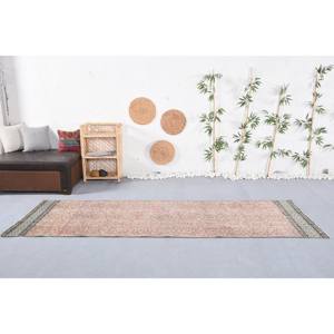 Tapis turc vintage moderne de grande surface 3.1x9,4 pieds motif patchwork écologique rose noir laine latex couloir décor de chambre - Product Image 1