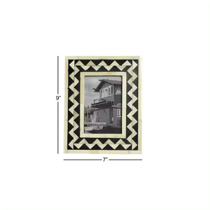 Marco de fotos de resina de diseñador blanco con incrustaciones de hueso de nácar para Decoración de mesa del hogar marco de fotos - Product Image 2