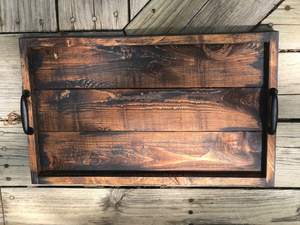 Bandeja para servir comida de madera de bambú redonda natural al por mayor con asa para el hogar, sala de estar y cocina - Product Image 2