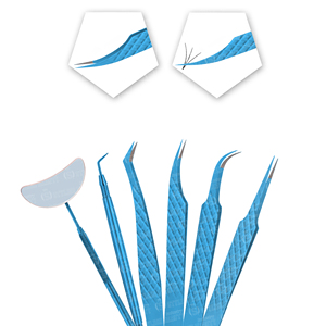 Nouvelles pinces à extensions de cils en acier inoxydable, différentes tailles d'angle et manche miroir, couleur noire, faciles à utiliser - Product Image 5
