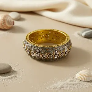 Bracelet jonc en or plaqué diamant filigrané pour femmes de luxe, bijoux haut de gamme - Product Image 3