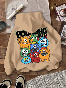 100% coton polaire enfants garçons/filles à manches longues sweat à capuche pull sweats bébé pull chemises ensemble imprimé - Product Image 5