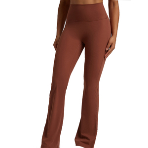 Nouveaux leggings de sport décontractés à jambes larges, extensibles, allongeant les jambes, pantalons de yoga à taille haute pour femmes, contrôle du ventre, pantalons évasés - Product Image 4