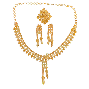 Recién llegado collar pendientes anillo conjunto con 22K chapado en oro de estilo de lujo conjunto de joyas para la venta por los exportadores - Product Image 1