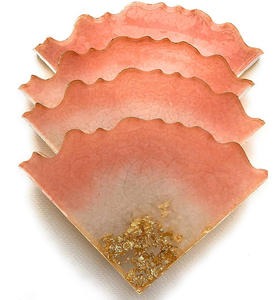 Posavasos de resina de bajo precio con diseño impreso de flores Precio al por mayor Juego de posavasos de resina epoxi por sublimación de forma redonda - Product Image 3