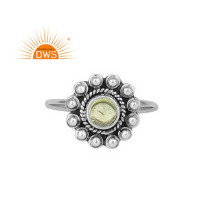 Anillo apilable de piedras preciosas de peridoto Natural de plata de ley oxidada más vendido, joyería para mujer, regalo para ella - Product Image 1