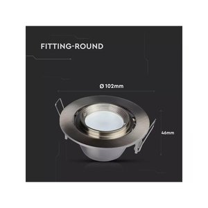 GU10 MR16 porta faretti da incasso a LED, Color Nickel satinato, regolabile a 90 gradi, rotondo, con SKU-3690 ad anello-illuminazione - Product Image 1
