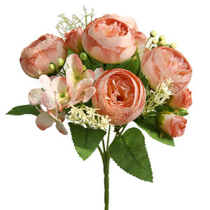 모조 꽃 인공 꽃 인스타그램 스타일 북유럽 사진 소품 테이블 장식품 일곱송이 우아한 티 로즈 - Product Image 5