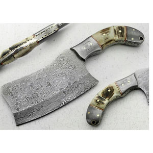 Couteau de chef Burraq DIY OEM fait main en acier Damas, multifonctionnel, motif goutte de pluie, avec étui en cuir, 10 pouces, pour usage en cuisine - Product Image 3