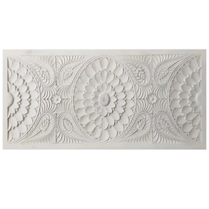 Hand Carved <b>White</b> Boho Mandala Headboard Wall Mounted Bedroom Furniture <b>Wood</b> Carving Vintage Sunflower <b>Bed</b> Head Home Decor - Product Image 2