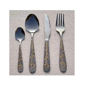 Cubiertos de acero inoxidable con mango de color dorado y plateado, juego de cubertería tradicional segura y saludable para uso diario, gran oferta - Product Image 3