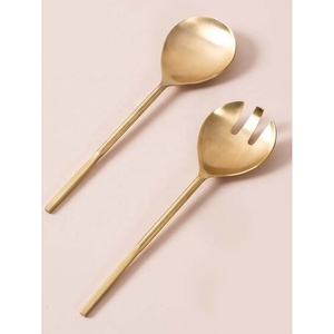 High Grade Modern Life <b>Large</b> Buffet Party Banquet Tablespoon Solid Handle Flatware Set Luxury Rose Gold Polished Cutlery Set - Product Image 5