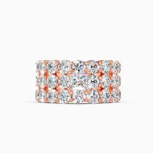 Bague de fiançailles pour femme en platine fine plaquée or 14 carats avec diamant naturel taille marquise et pierres latérales en diamant de laboratoire couleur G IGI - Product Image 4