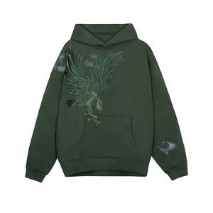 OEM nueva moda de algodón pesado bordado hombres sudaderas con capucha parche sudor traje apenado bordado Sudadera con capucha hombres - Product Image 1