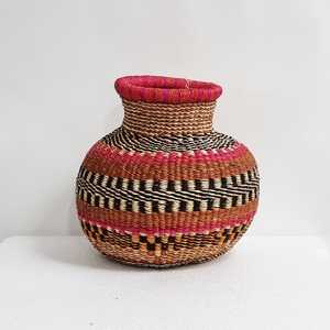 Vase en jonc de mer tissé à la main, design miniature coloré, décoration de table, prix bas, vases en gros - Product Image 2