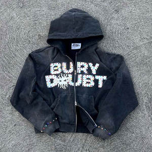 Añade un Toque de Estilo a tu Atuendo con la Sudadera con Pedrería de Algodón Combinado, Ajuste Perfecto y Brillante, Detalle de Cristal Brillante - Product Image 1